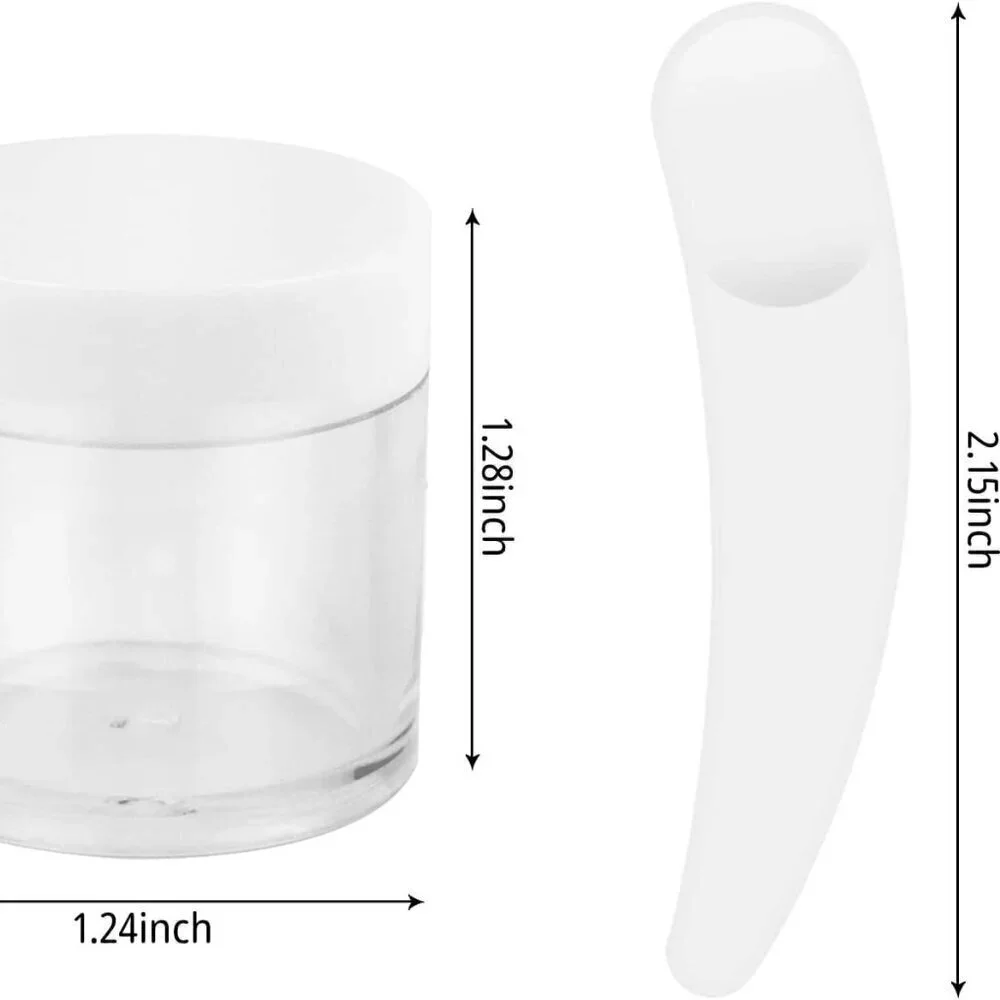 20 pcs 10 Gram 10 ml Jars, Sample Pots, Mini Jars With Lids, Clear Round Plastic